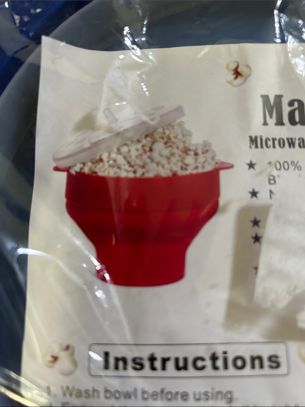 Magic Microwave Popcorn Maker - Dark Blue